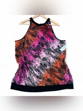 NWT Lane Bryant Pink Orange Floral Fairy Grunge Halter Top Size 3X